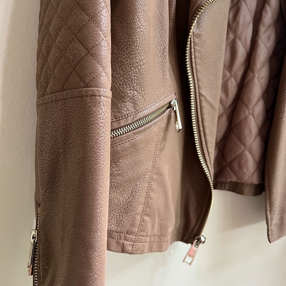 Brown Leather Guess Jacket - image 4